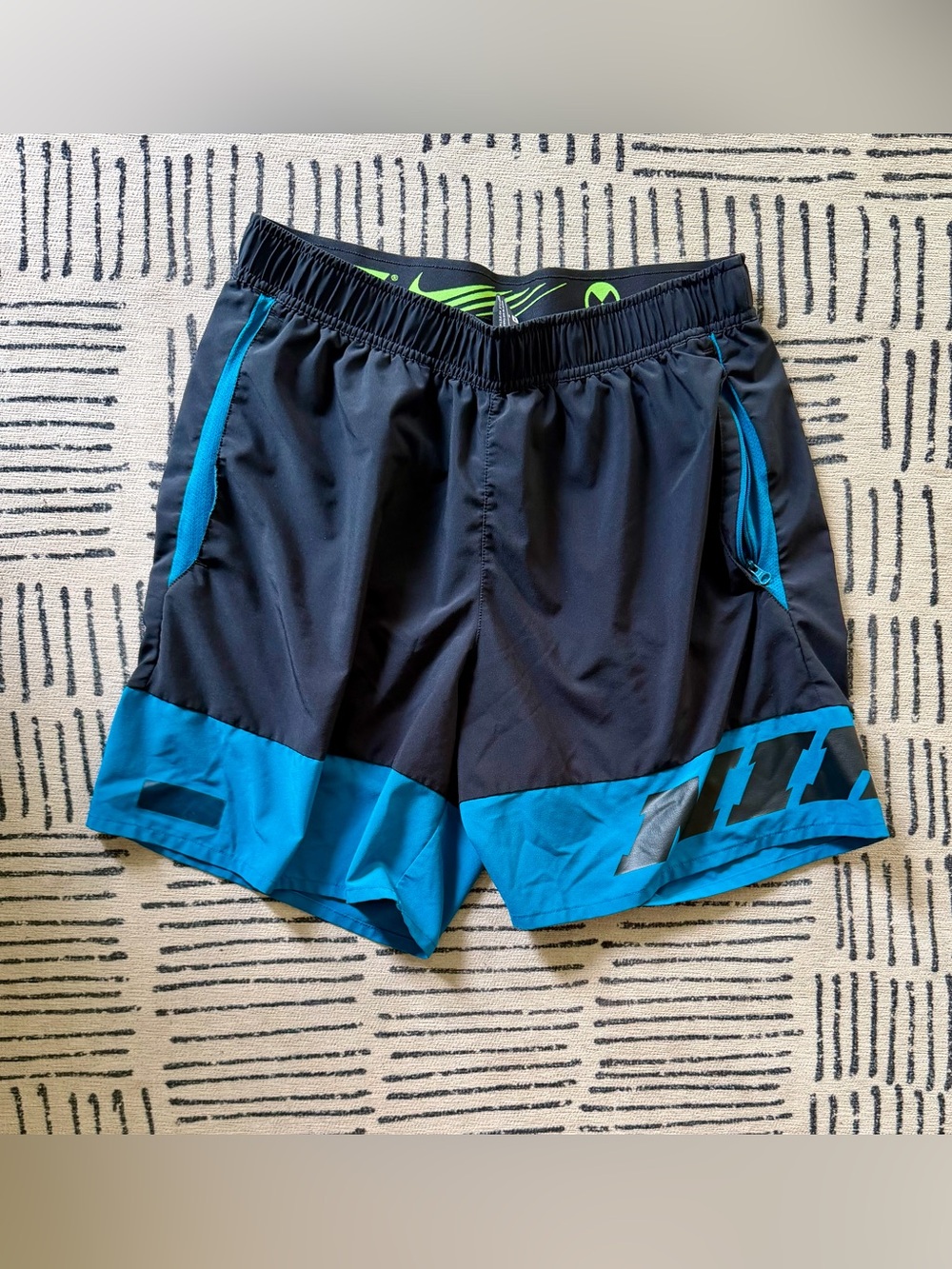 Nike Black and Teal Athletic Shorts